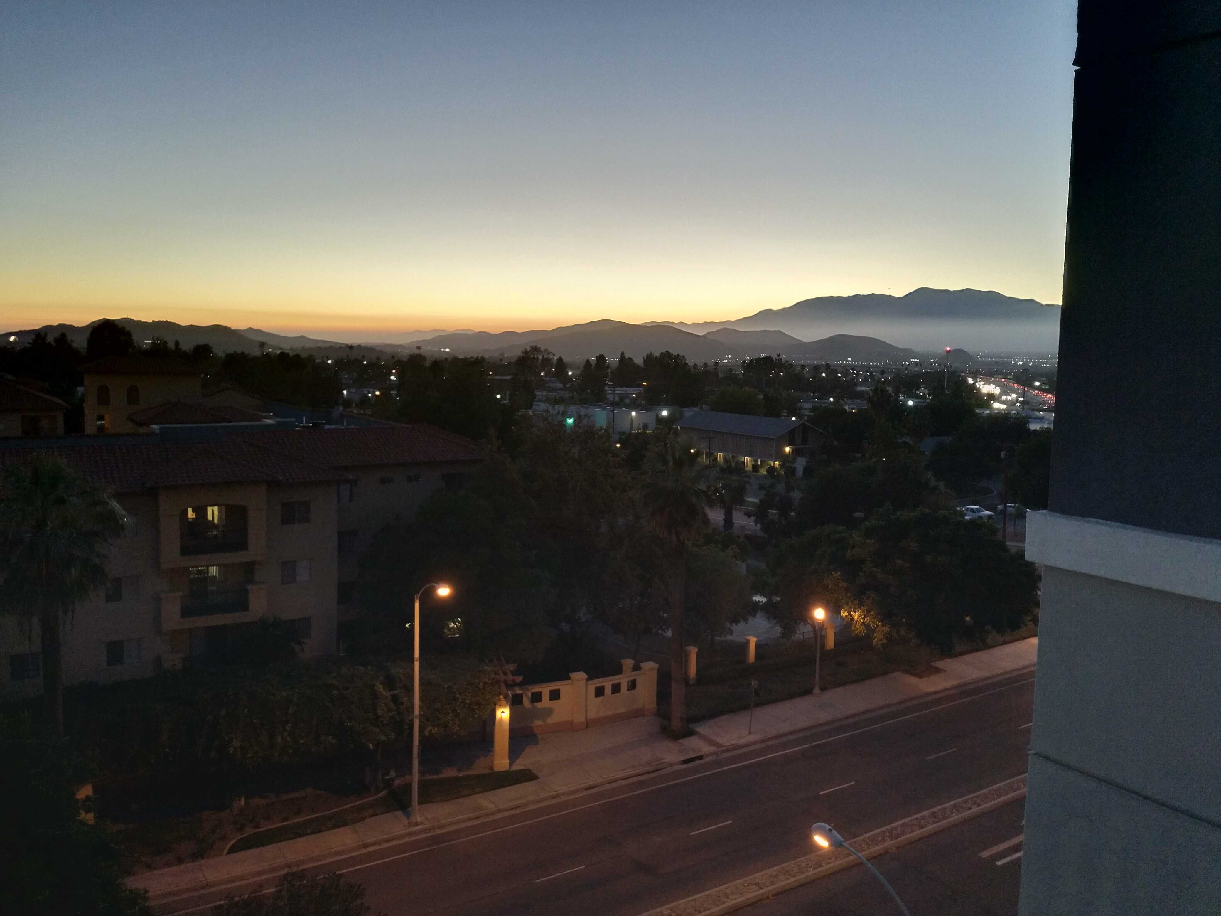 The view from the balcony of my apartment in Riverside.