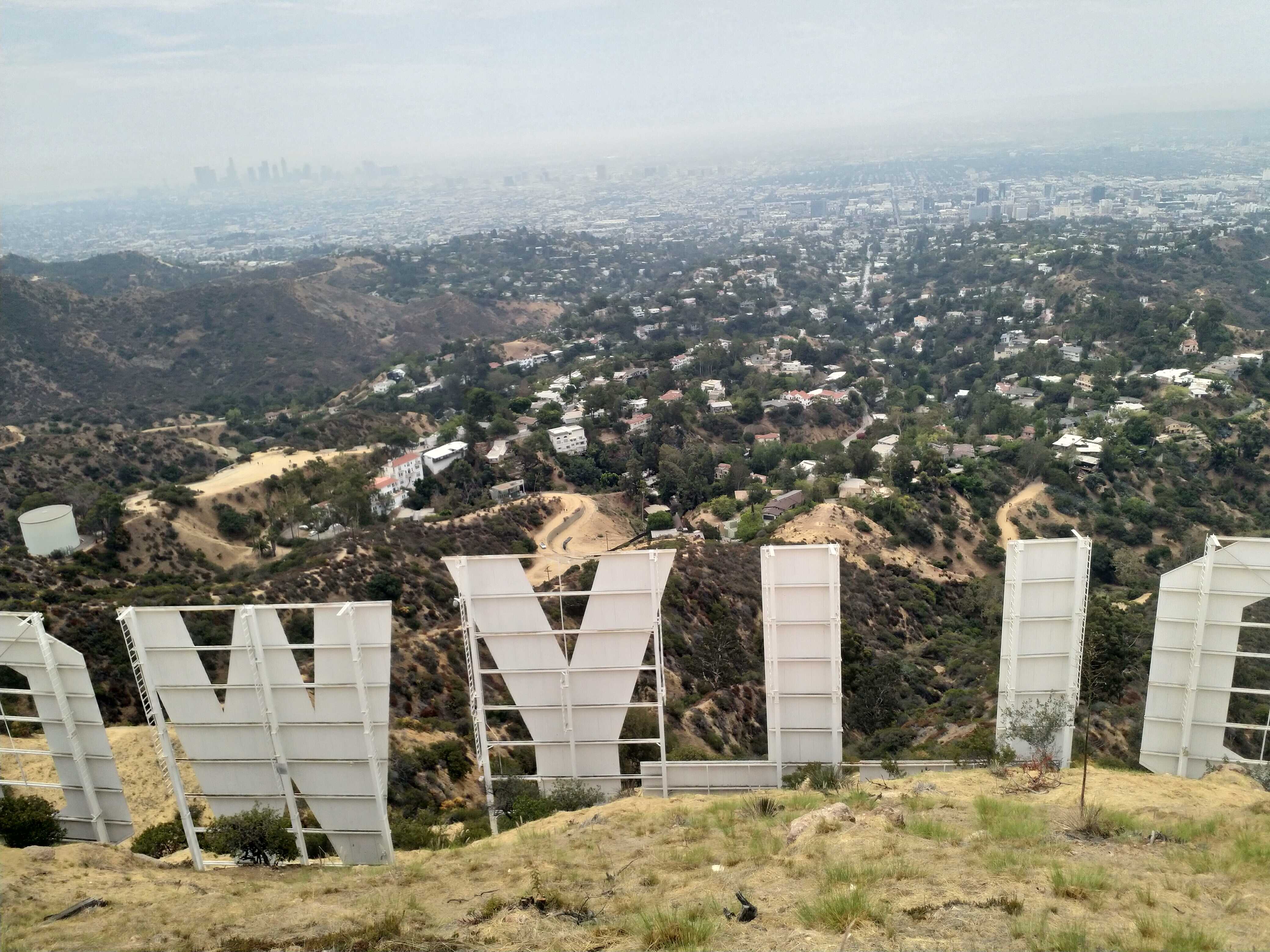 Los Angeles skyline from Hollywood Sign.